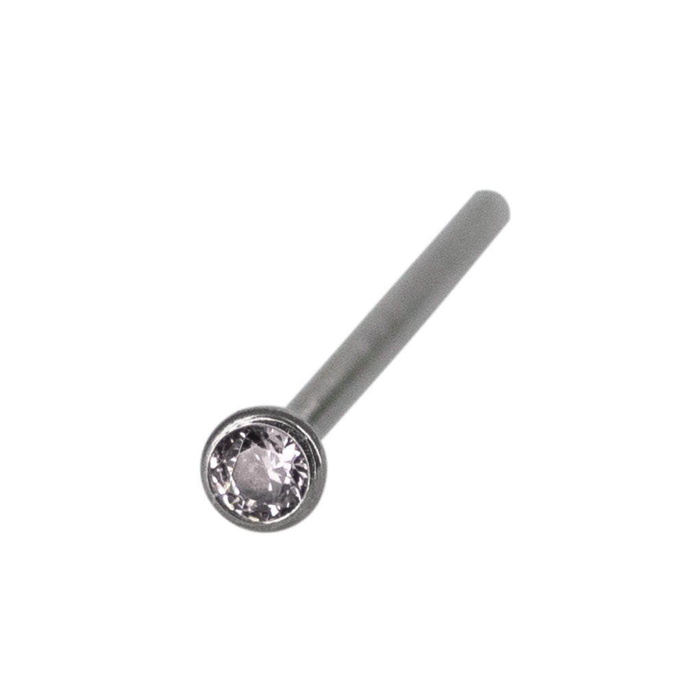 Nostril Recto Titanio Cristal 18g