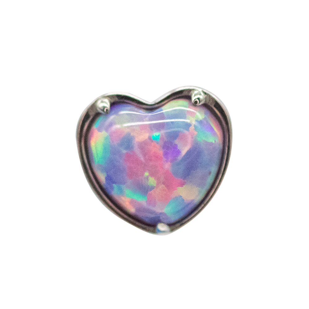 Top Titanio Corazon Opalo Engastado 14g