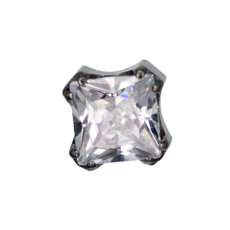 Top Titanio Cuadrado Zirconia Engaste En Esquinas 16g