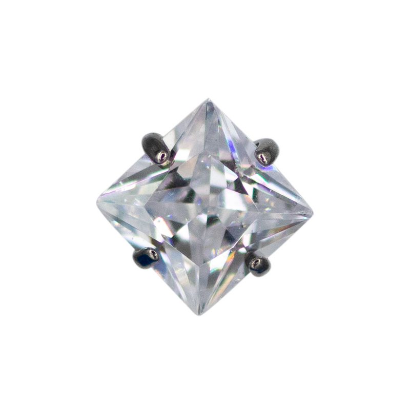 Top Titanio Cuadro Zirconia Engaste En Costados 16g