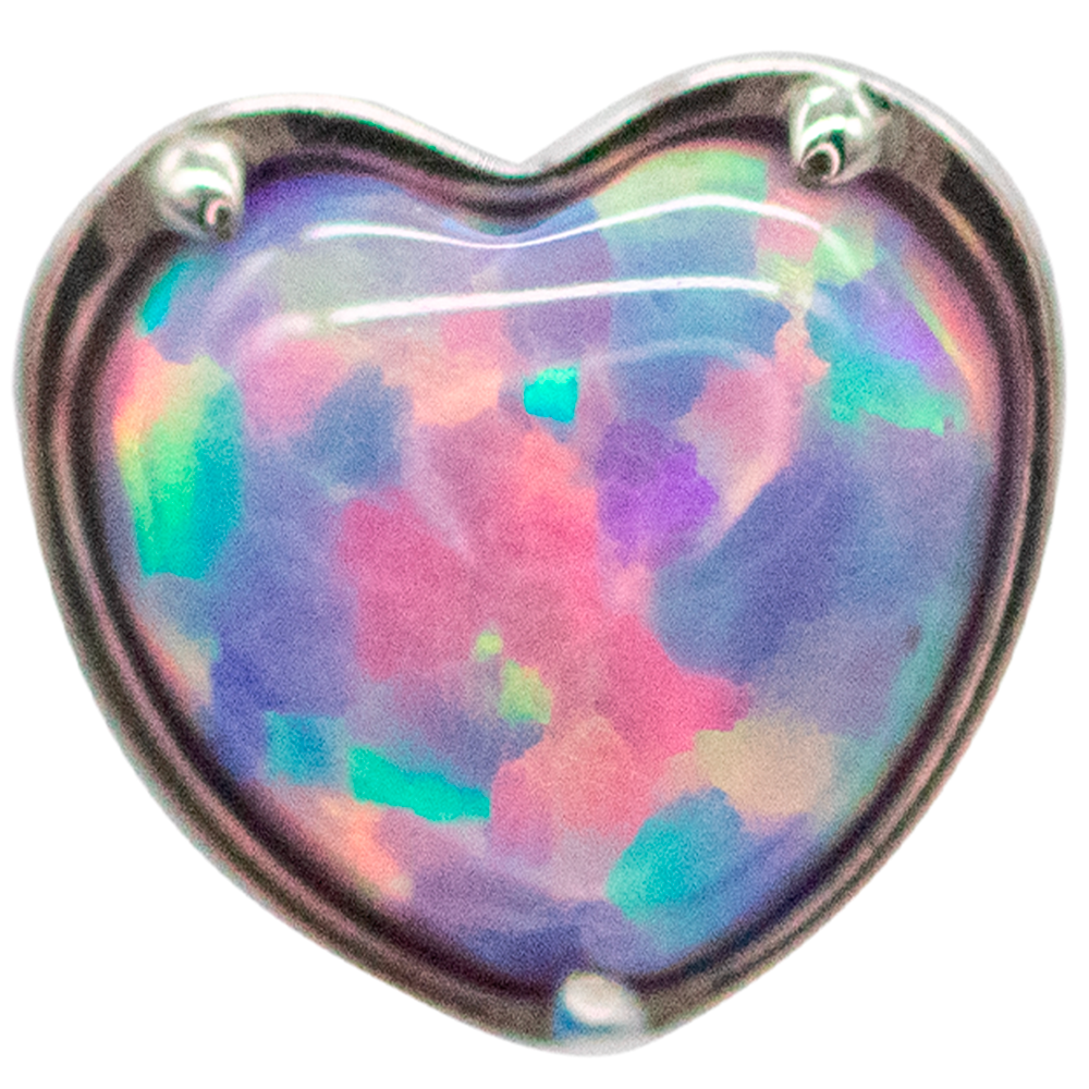 Top Titanio Corazon Opalo Engastado 16g