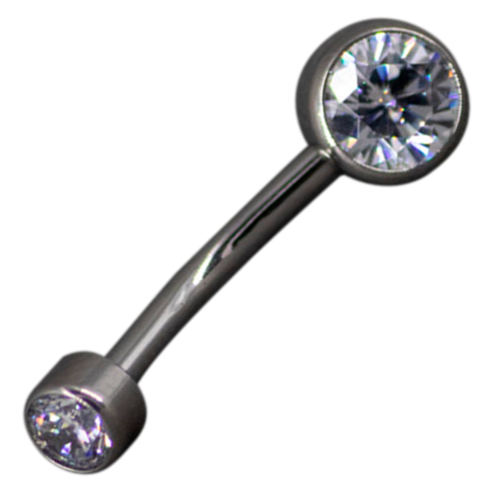 Banana Ombligo Titanio Pastilla Zirconia 14g 12mm