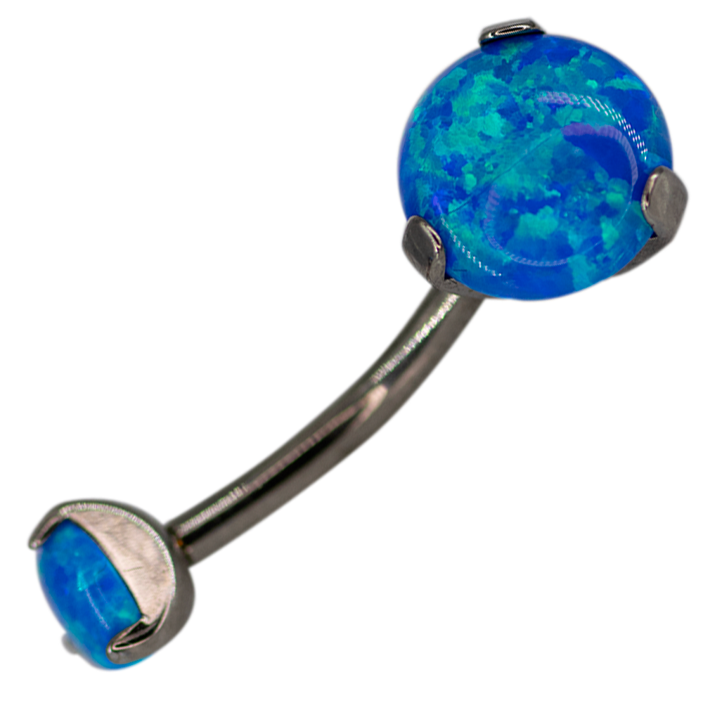 Banana Ombligo Titanio Opalo Engastado 14g 10mm