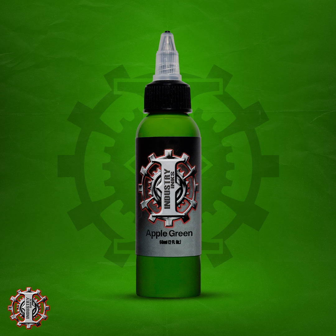 La mejor tinta para tatuar color verde marca Industry inks en mexico