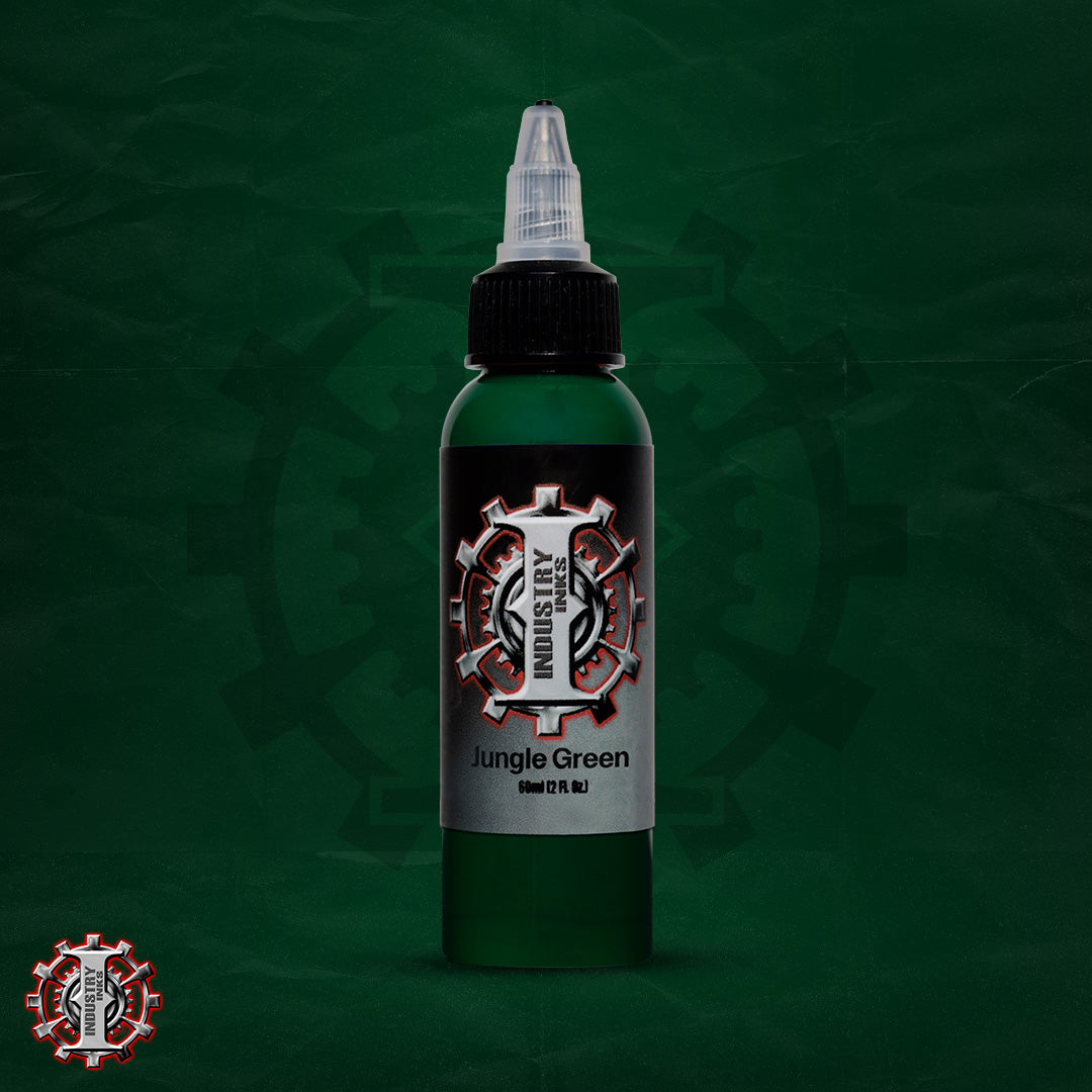 La mejor tinta para tatuar color verde marca Industry inks en mexico