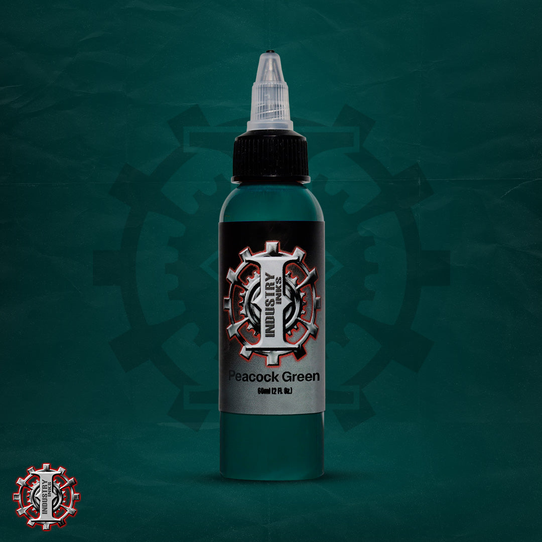 La mejor tinta para tatuar color verde marca Industry inks en mexico