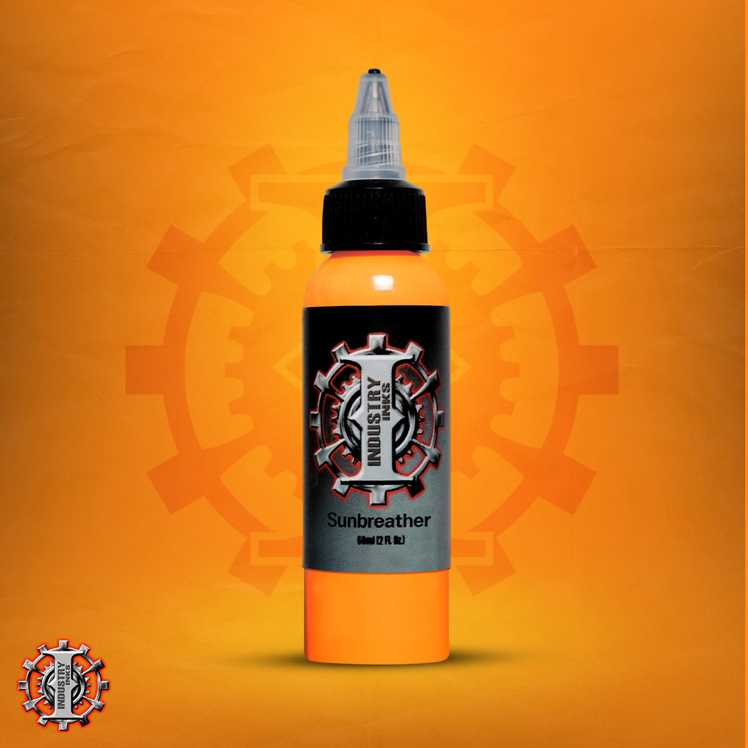 La mejor tinta para tatuar color naranja marca Industry inks en mexico