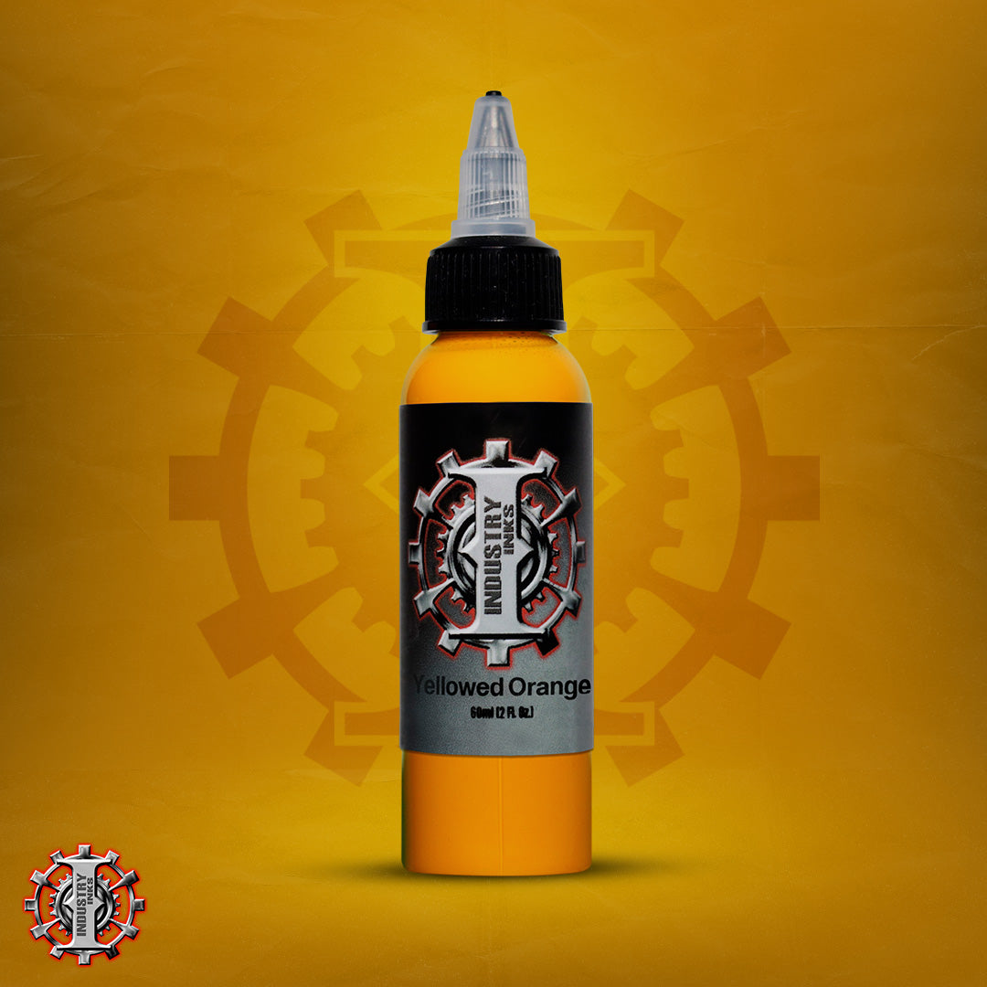 La mejor tinta para tatuar color naranja marca Industry inks en mexico