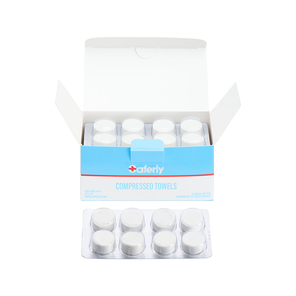 Toalla Comprimida Saferly caja de 32pz