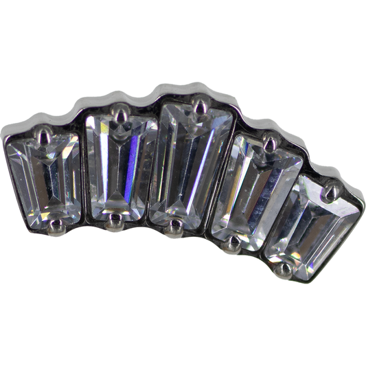 Top Titanio Corona 5 Rectangulos Zirconia 16g