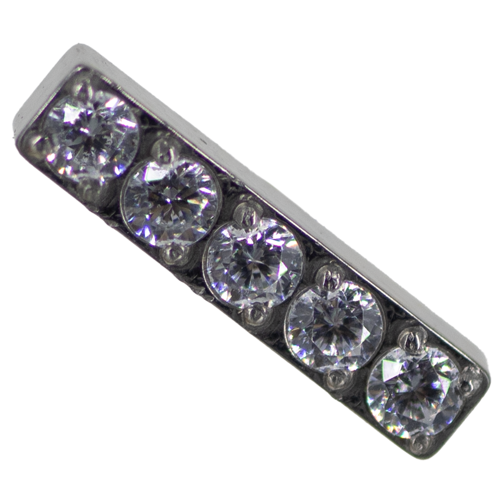 Top Titanio Barra 5 Zirconias 16g