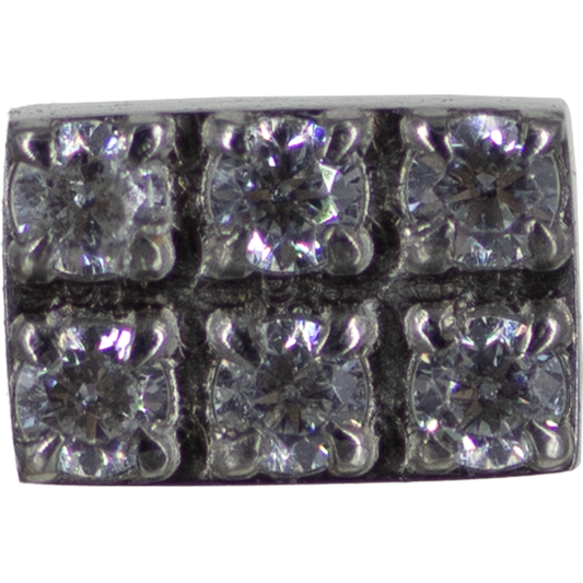 Top Titanio Rectangulo 6 Zirconias 16g