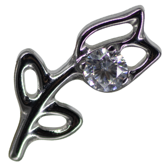 Top Titanio Rosa con Zirconia 16g