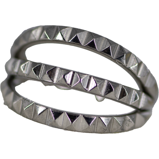 Argolla Titanio Triple Corte Piramidal 16g