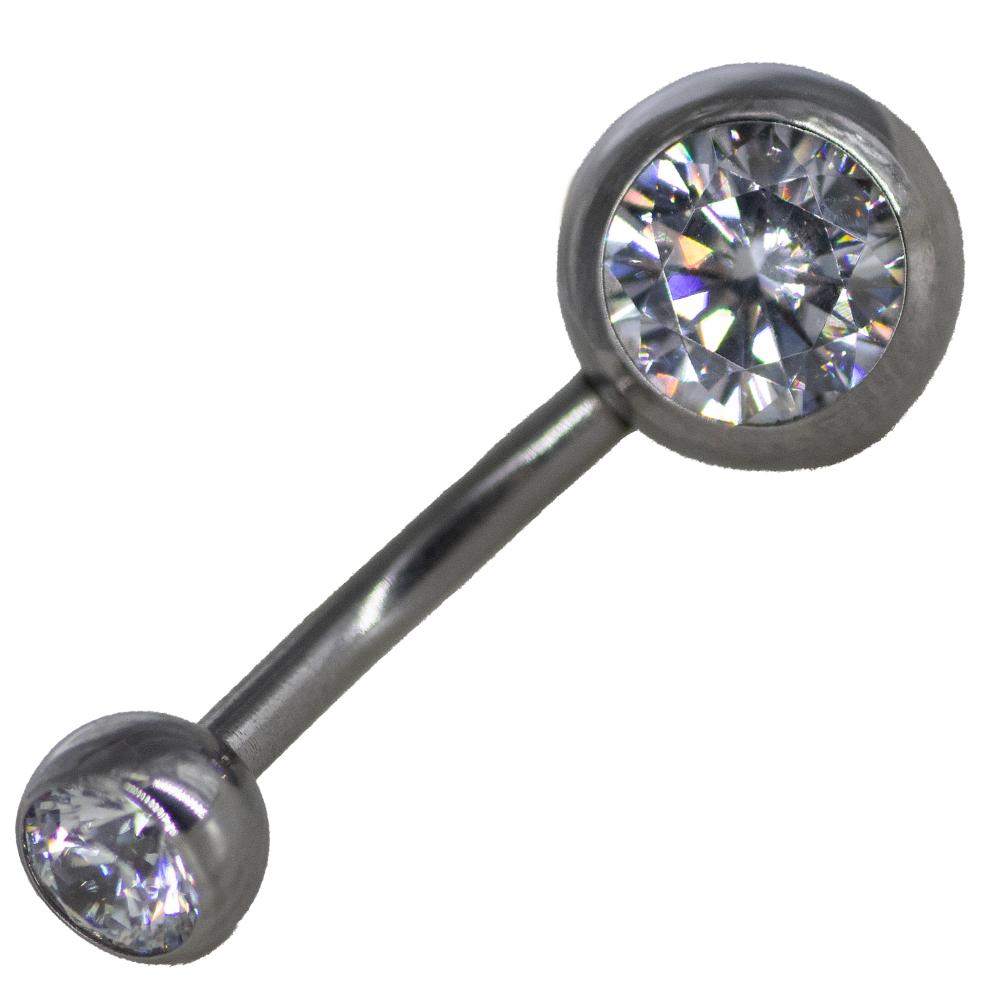 Banana Ombligo Titanio Zirconia 14g