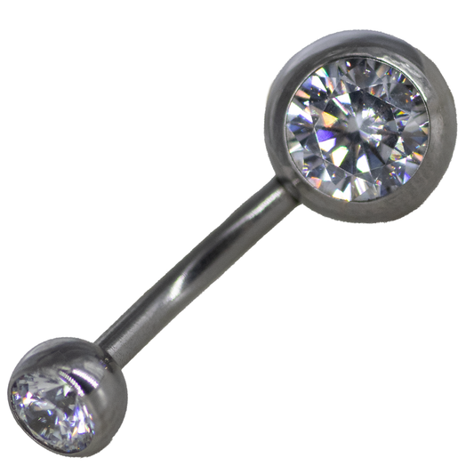 Banana Ombligo Titanio Zirconia 14g