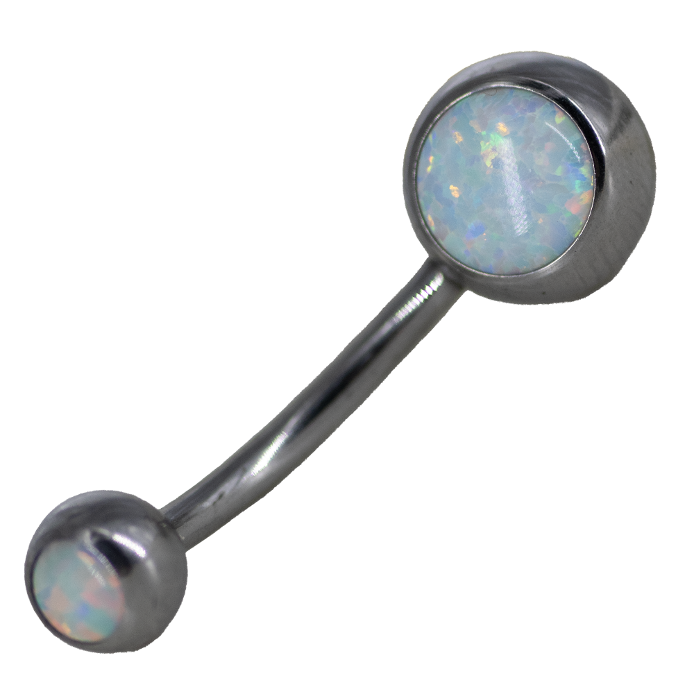 Banana Ombligo Titanio Esfera Opalo 14g 10mm