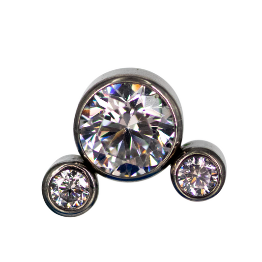 Top Titanio Zirconia Grande con 2 Pequeñas 16g 7mm