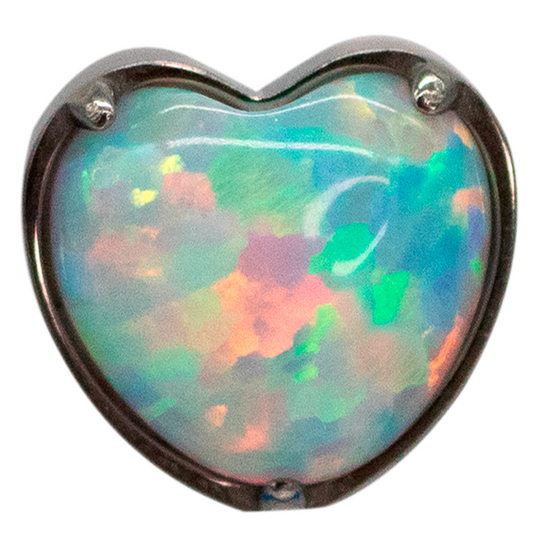 Top Titanio Corazon Opalo Engastado 16g