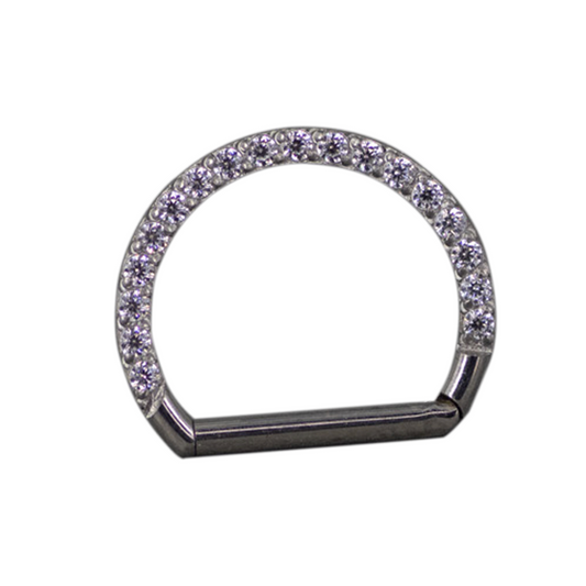 Argolla Titanio D Ring Zirconia Frontal 16g