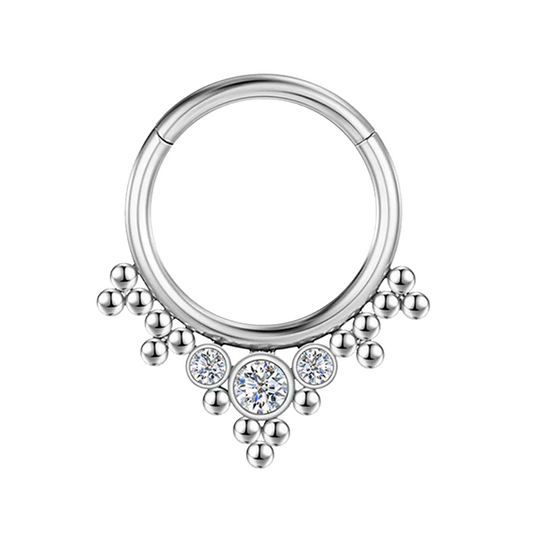 Argolla Titanio Vid con Zirconias 16g