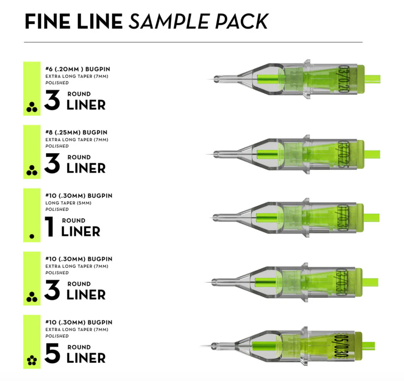 Stellar Paquete de Cartuchos Muestras Fine Line Caja con 5 Piezas.
