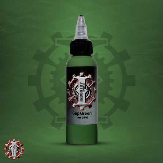 La mejor tinta para tatuar color verde marca Industry inks en mexico